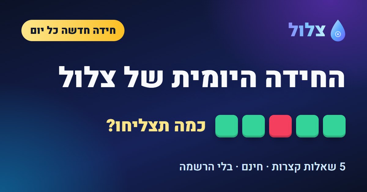 החידה היומית של צלול: כמה תצליחו?